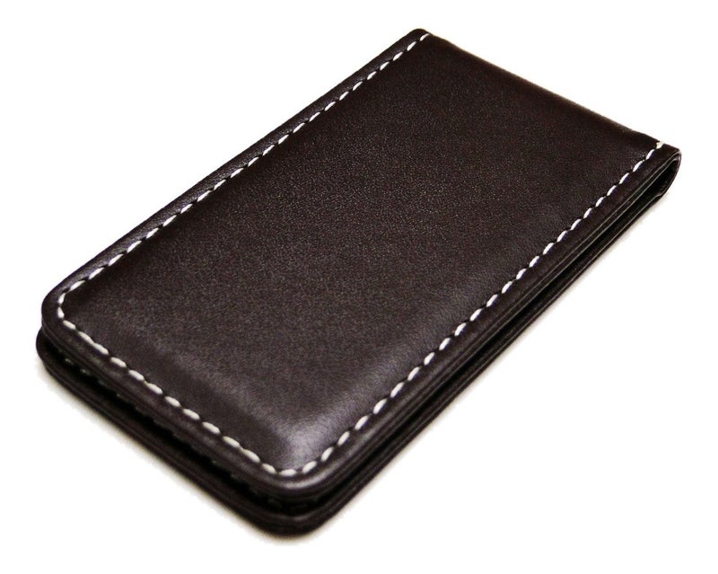 Tapp Collections Fine Leather Magnetic Money Clip - Brown - Image 1